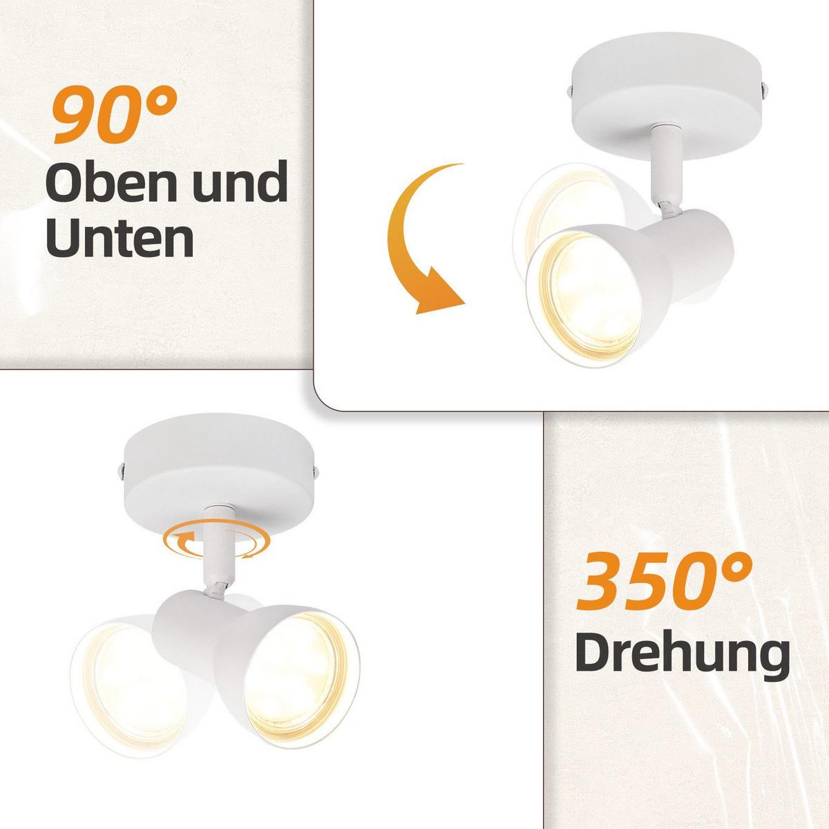 DECKENSTRAHLER Letcher 1-flammig 13.5/8/9cm - Weiß, Metall (13.5/8/9cm) - Nettlife