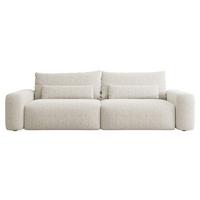 SCHLAFSOFA Carnos Creme Chenille - Creme/Schwarz, Kunststoff/Textil (257/82/105cm) - Selsey