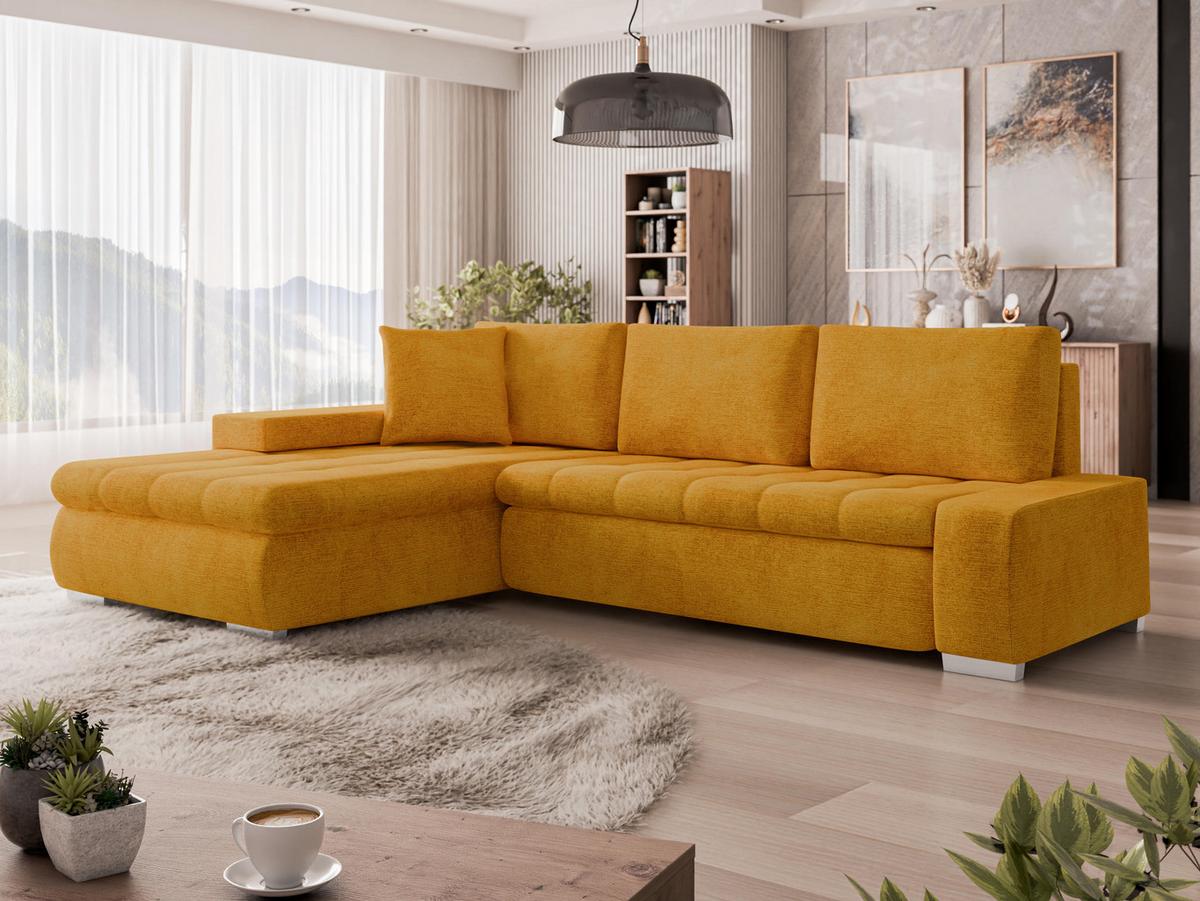 ECKSOFA Orkan Mini - Currygelb, Holz/Textil (265/185cm) - MIRJAN24