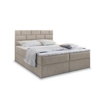 BOXBETT ARINOS 160x200 cm mit Matratze und Topper - Beige - Beige, Holz (160/200cm) - MASSENO