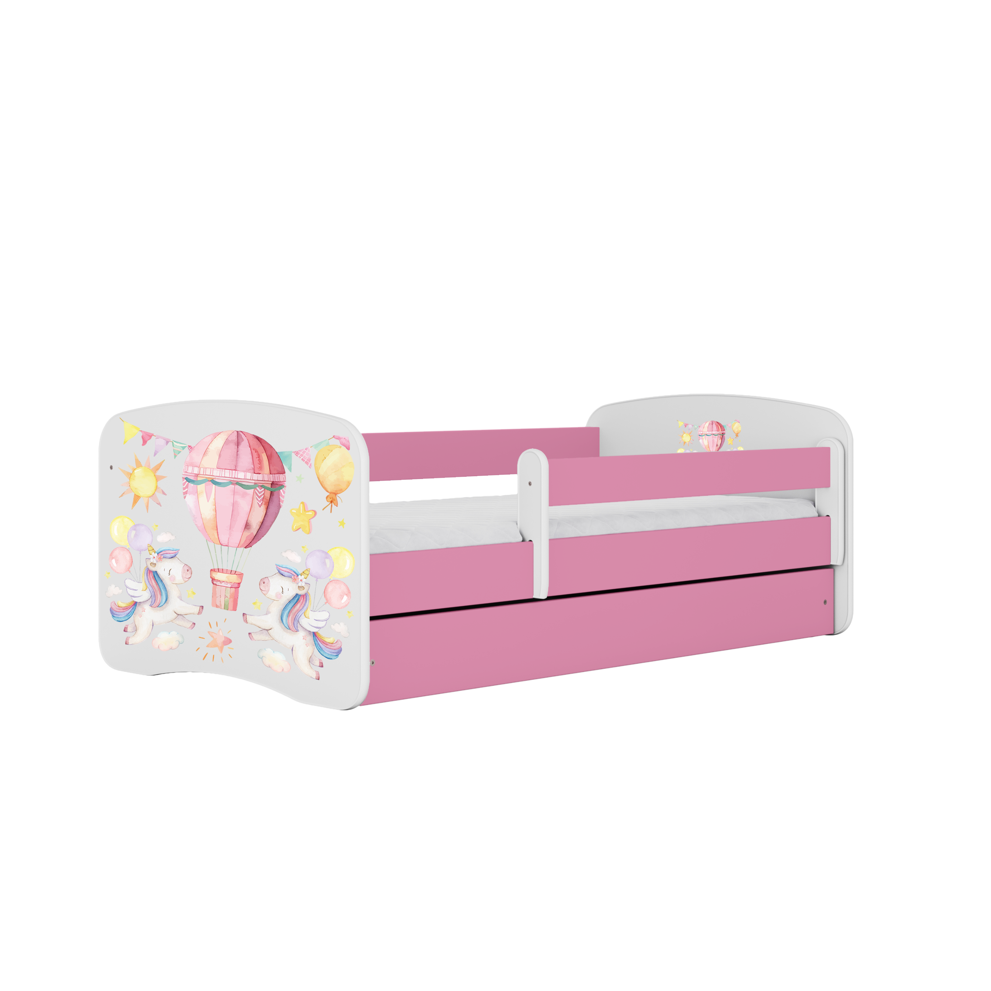 KINDERBETT Ballon mit Schublade 140/70 80/61/144 - Rosa, Holzwerkstoff (70/140cm) - RAUMHIRSCH FURNITURE