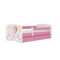 KINDERBETT Ballon mit Schublade 140/70 80/61/144 - Rosa, Holzwerkstoff (70/140cm) - RAUMHIRSCH FURNITURE