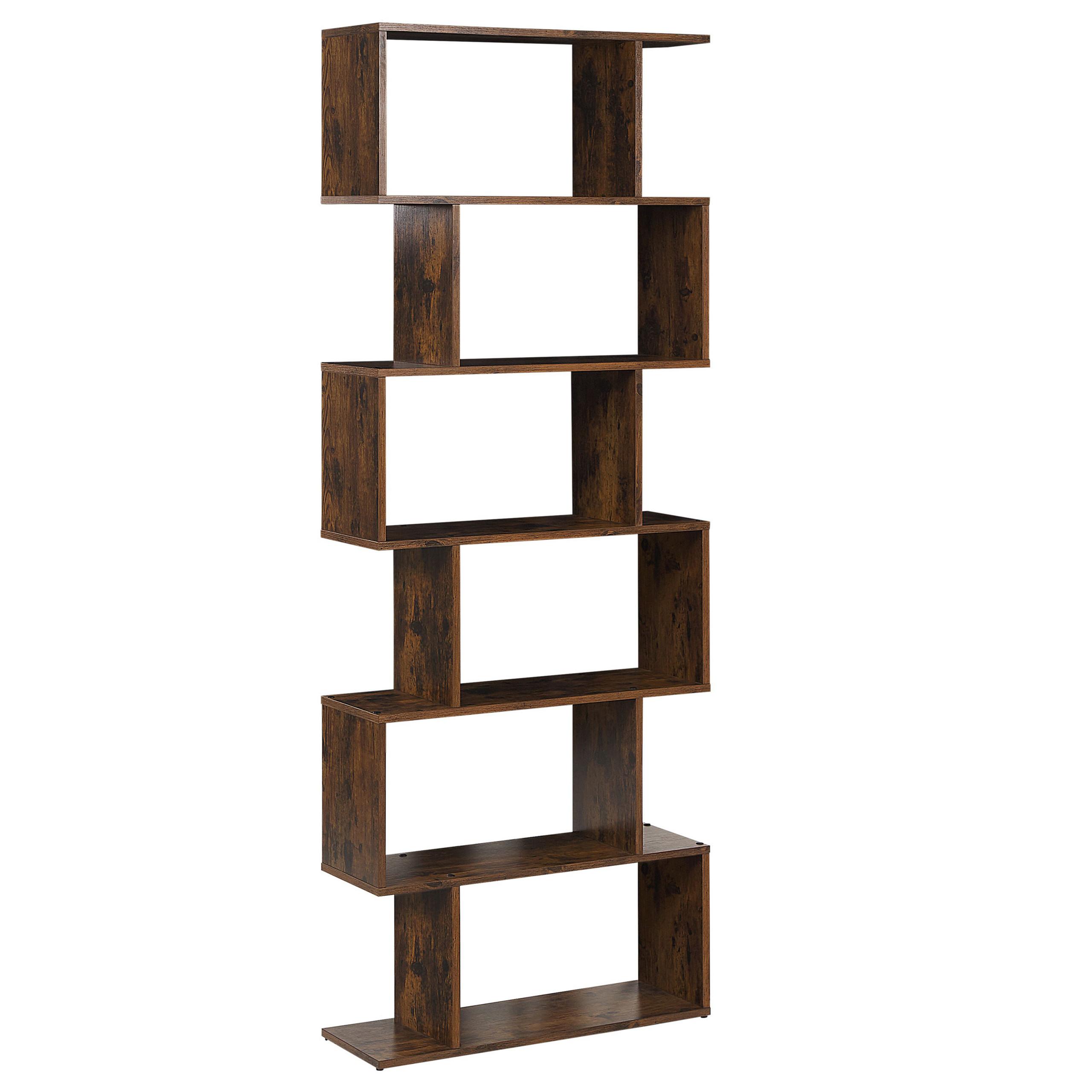 REGAL 6 Fächer Valdosa - Dunkelbraun, Holzwerkstoff (70/191/24cm) - Beliani