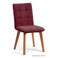 ESSZIMMERSTUHL (4er-Set) Dareen 47x91x60 Eiche geölt/Marsala - Eichefarben/Brombeere, Kunststoff (60/91/47cm) - 58aufmkessel
