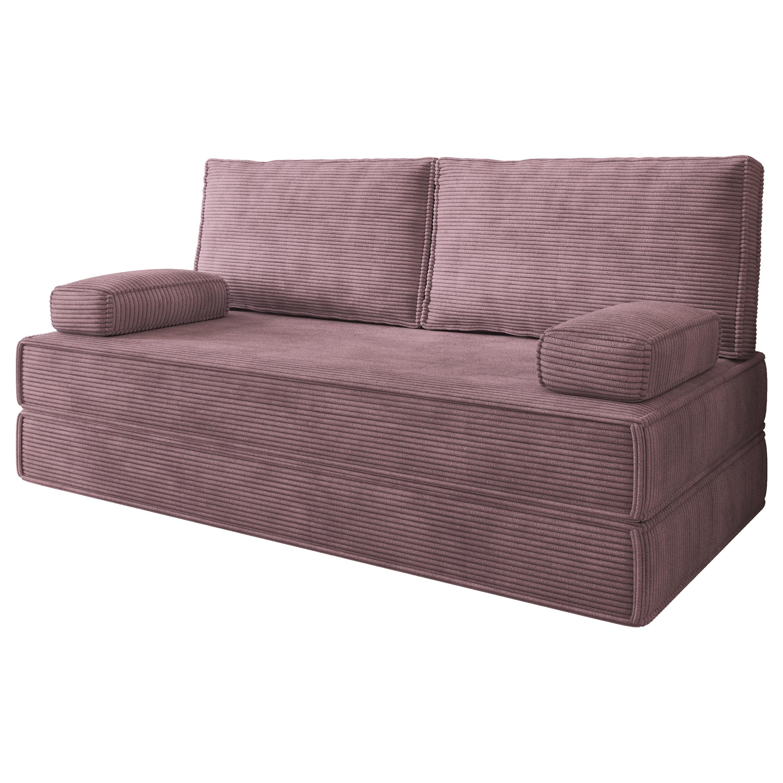 BETTSOFA SILAR aus Schaumstoff Kordstoff Lila Schlaffunktion - Lila, Textil (170/86/80cm) - MASSENO