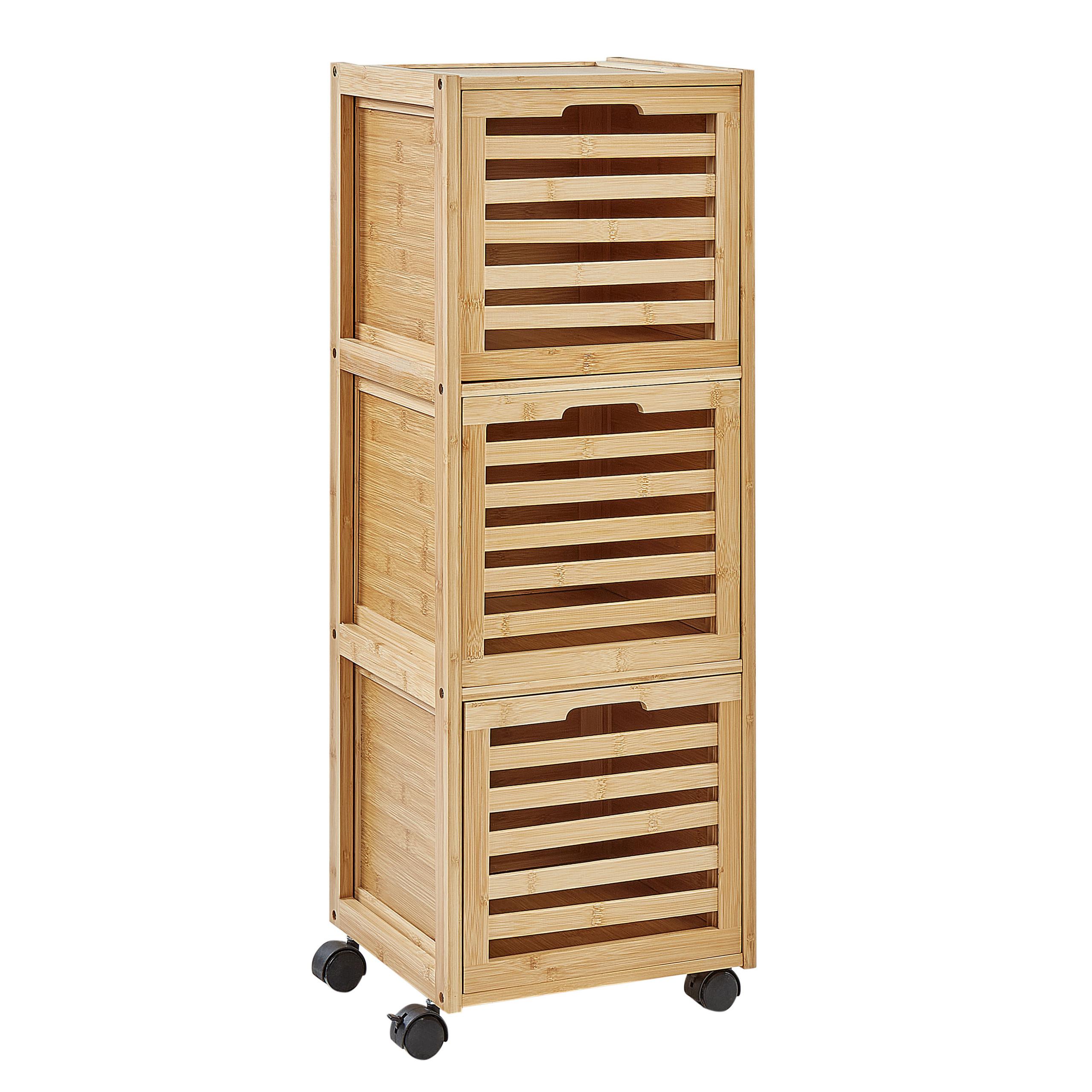 BAD-WANDSCHRANK 32 cm Hellbraun Shawnee - Braun, Holz (32/90/30cm) - Beliani