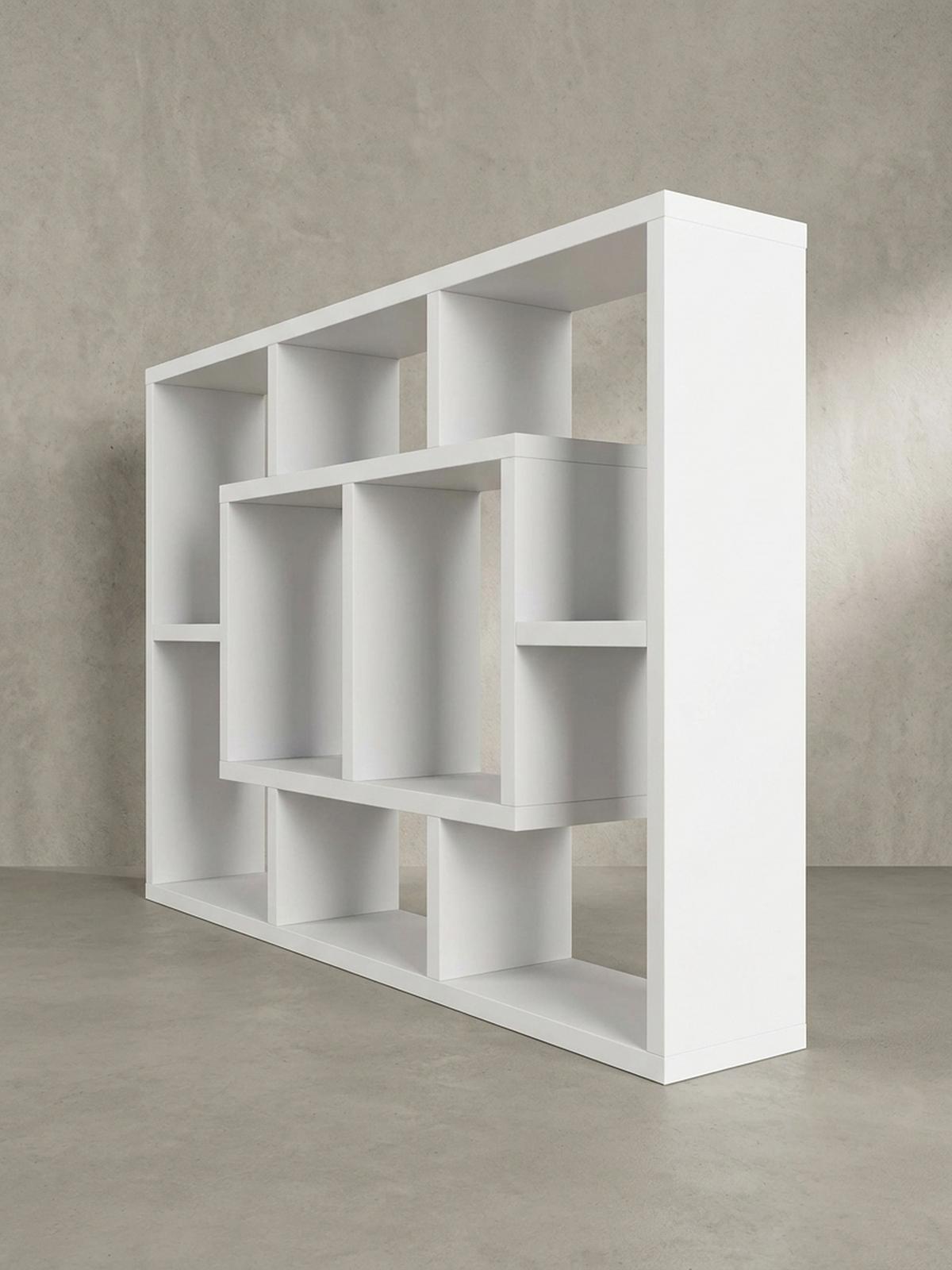 WANDREGAL RUR MDF Melaminbeschichtet Modern, Weiß 85x16x48 cm - Weiß, Holz (85/48/16cm) - KADIMA DESIGN