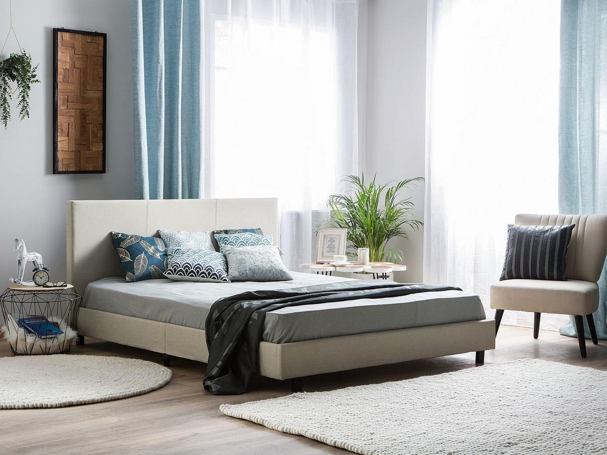 POLSTERBETT 180/200 cm Beige Albi - Beige, Textil (180/200cm) - Beliani