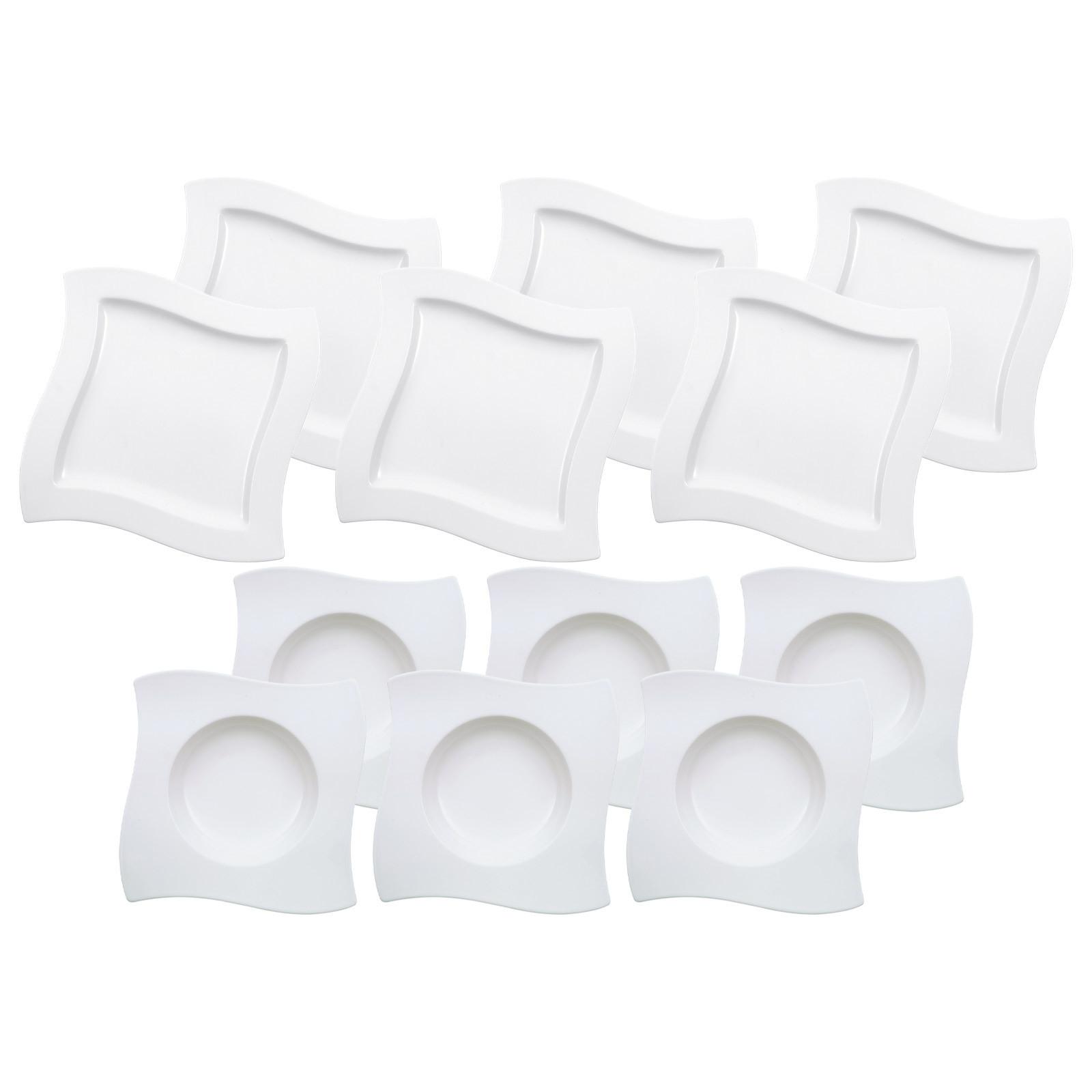 TAFELSERVICE NewWave weiß 12-tlg. - Weiß, Keramik (2/2/2cm) - Villeroy & Boch