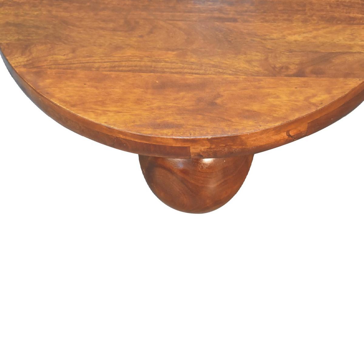 CENTRAL Ball Tisch im Kastanienholz-Finish - Kastanienfarben/Messingfarben, Holz/Metall (80/80/23cm) - Artisan Furniture