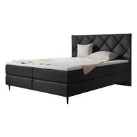 BOXBETT Letra - H3 - Schwarz, Holz/Textil (180/200cm) - MIRJAN24