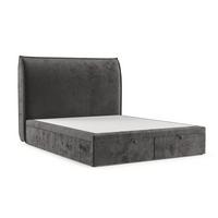 POLSTERBETT Tuvalu mit Stauraum 200/200 cm Stahl im Lotta Stoff - Graphitfarben/Schwarz, Holz/Holzwerkstoff (200/200cm) - AltaBeds