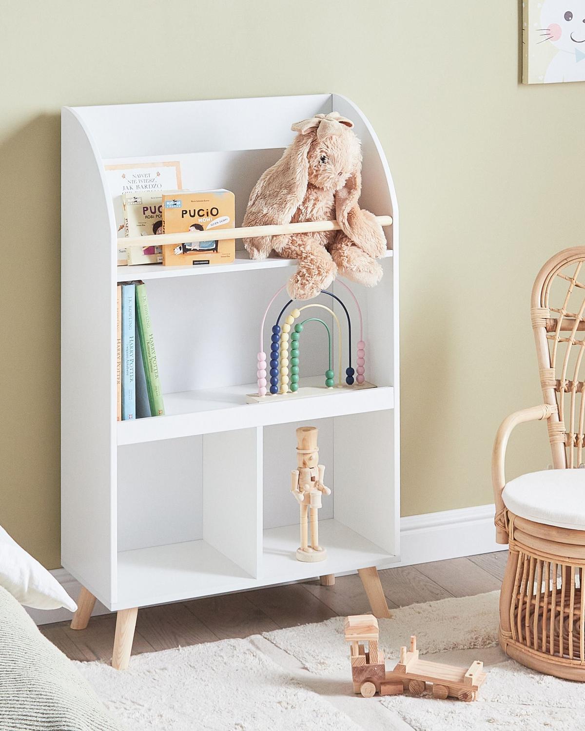 BÜCHERREGAL mit 3 Ebenen 102 cm Weiß Liloet - Weiß, Holzwerkstoff (60/102/30cm) - Beliani