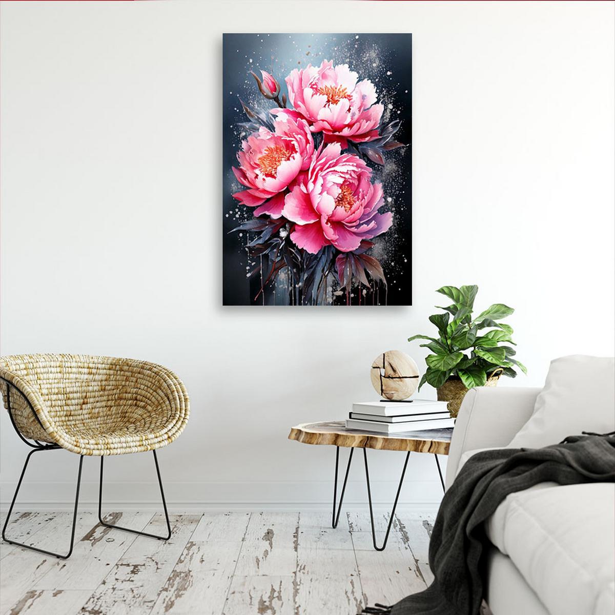 LEINWANDBILD Blumen 40x60cm - Rosa, Textil (40/60cm) - Feeby