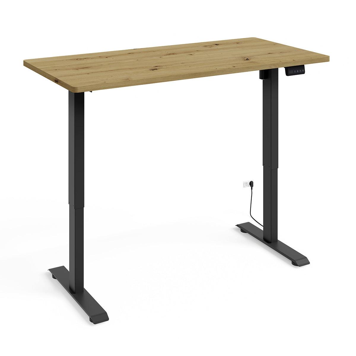 SCHREIBTISCH Ergo Holz und Schwarz - Schwarz/Braun, Holzwerkstoff (140/70/73cm) - Petits-meubles
