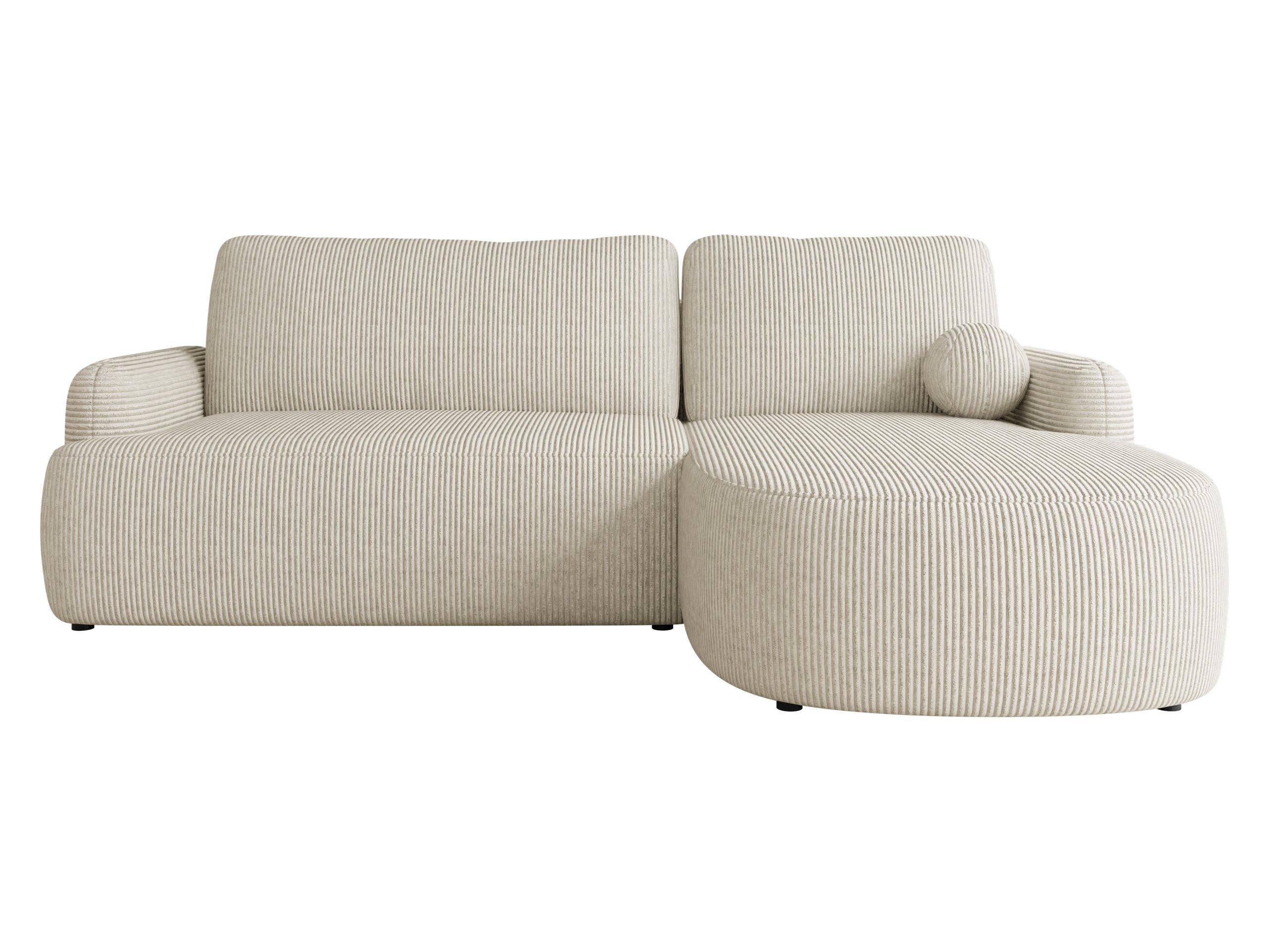 ECKSOFA Loridu Cord, Seite: Rechts - Schwarz/Naturfarben, Holz/Kunststoff (250/174cm) - MIRJAN24