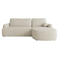 ECKSOFA Loridu Cord, Seite: Rechts - Schwarz/Naturfarben, Holz/Kunststoff (250/174cm) - MIRJAN24