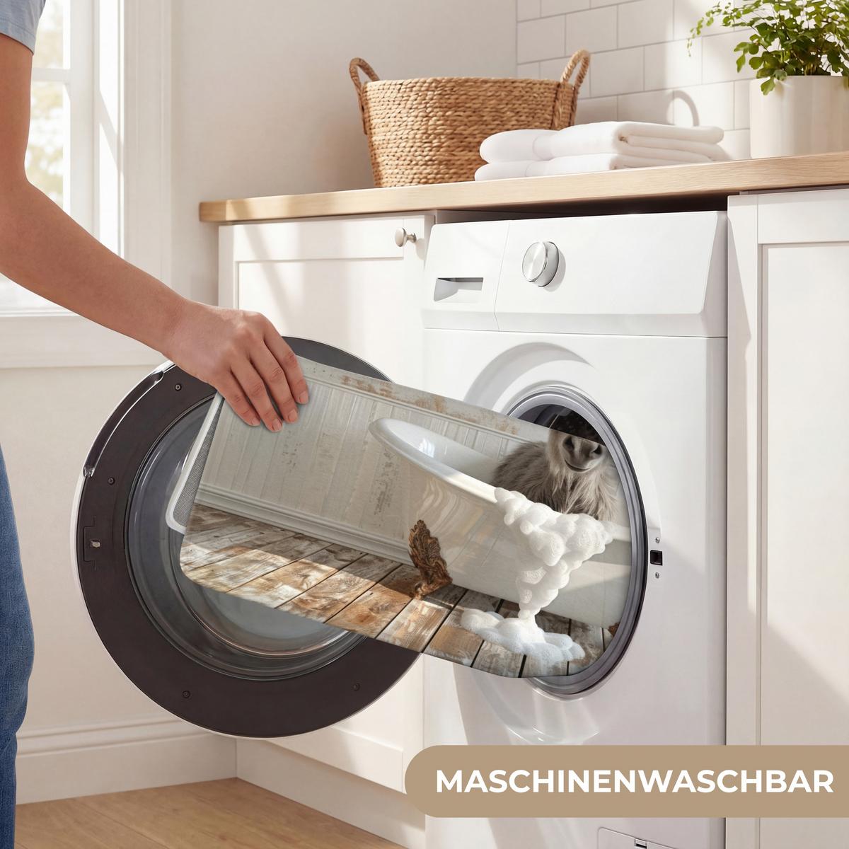 BADEMATTE Esel - Tiere - Badewanne - Schaumstoff 90x60 cm - Creme, Textil (90/60cm) - OnlyWow
