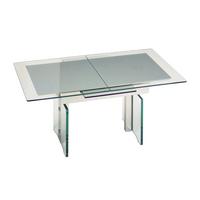 FUNKTIONSTISCH Candice höhenverstellbar und ausziehbar 125(165,5) x 75 x 56-75 Couchtisch massiv Glas/Perlsilber - Naturfarben, Holz (125/75/56cm) - 58aufmkessel