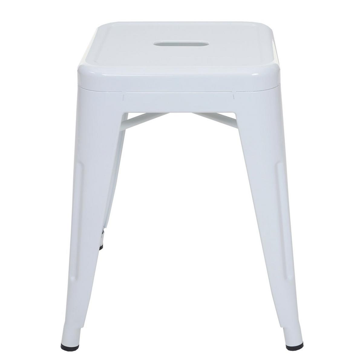 HOCKER METALL Reinweiß 6er-Set - Weiß, Metall (39/46/39cm) - MCW