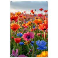 GARTENPOSTER Blumen - Mohnblumen - Farbenfroh - Natur Outdoor Bilder 80x120 cm - Dunkelorange, Kunststoff (80/120/0.2cm) - OnlyWow