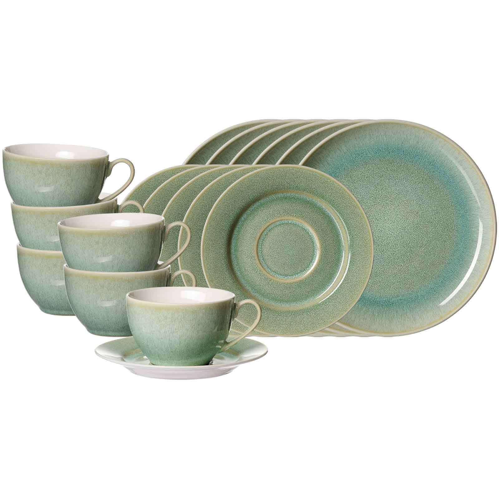 KAFFEESERVICE Borneo grün 18-tlg. - Grün, Keramik (2/2/2cm) - Ritzenhoff Breker