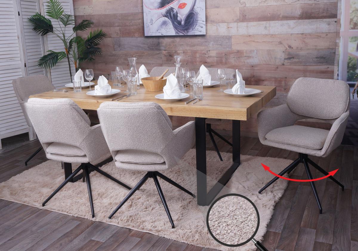 ESSZIMMERSTUHL Beige 6er-Set - Beige, Textil (57/86/61cm) - MCW