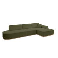ECKSOFA Ottomane Rechts IREA-L2 - 327x165x80 cm Grün - Platinfarben, Holzwerkstoff/Textil (327/165cm) - ALTDECOR