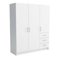 DREHTÜRENSCHRANK PINELLO 144/177/50 cm 3-türig Weiß - Weiß, Holzwerkstoff (144/177/50cm) - MASSENO