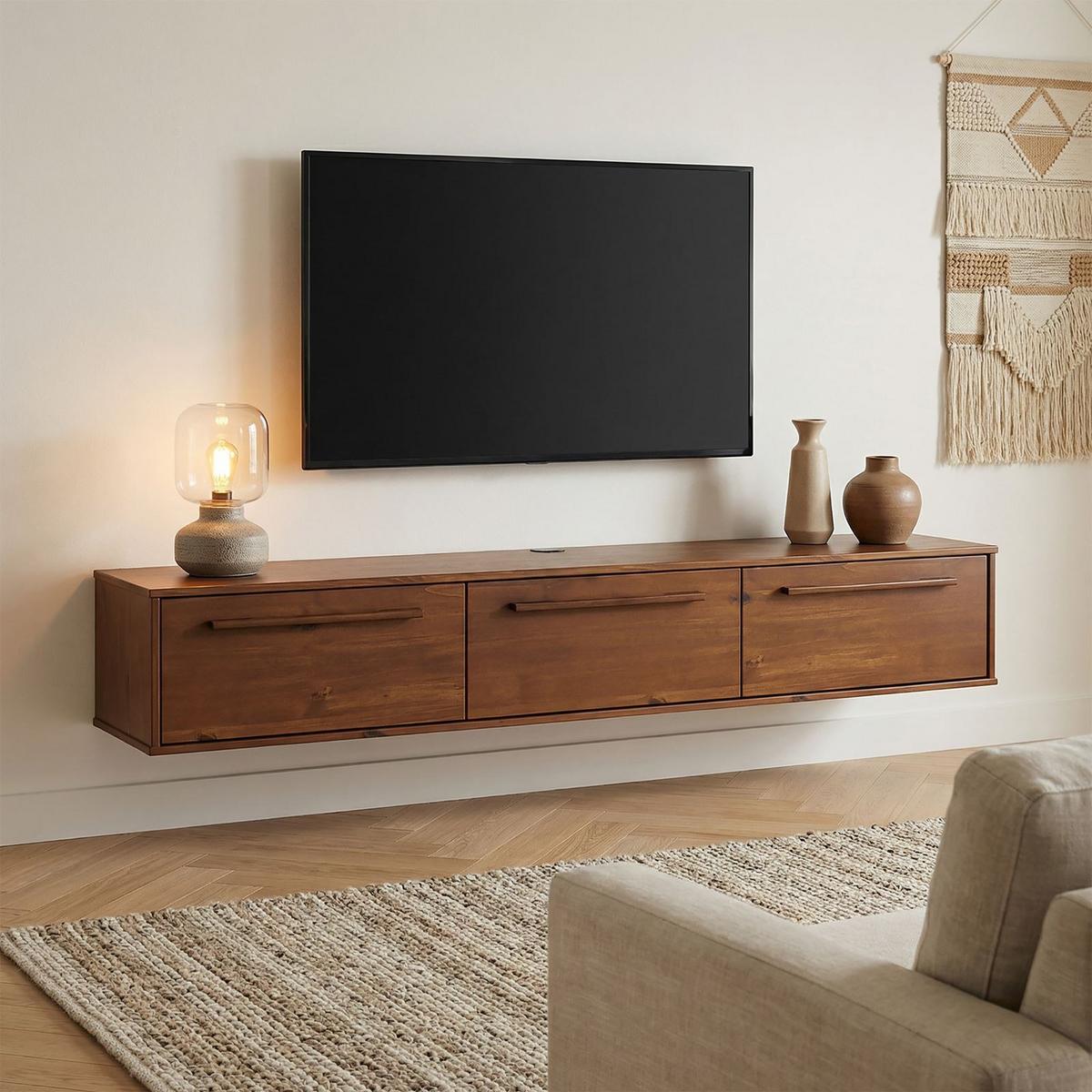 LOWBOARD TECCA - Kastanienfarben, Holz (180/30/34cm) - IDIMEX