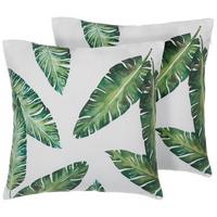 DEKOKISSEN 2er-Set Dunkelgrün 45/45 cm Dianella - Dunkelgrün, Textil (45/45cm) - Beliani
