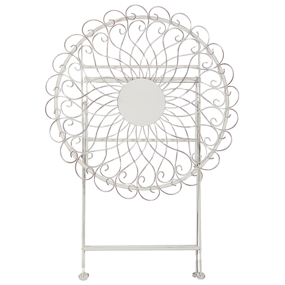 GARTENTISCH Metall cremeweiß 70 cm zusammen klappbar Stiffe - Creme, Metall (70/70/76cm) - Beliani