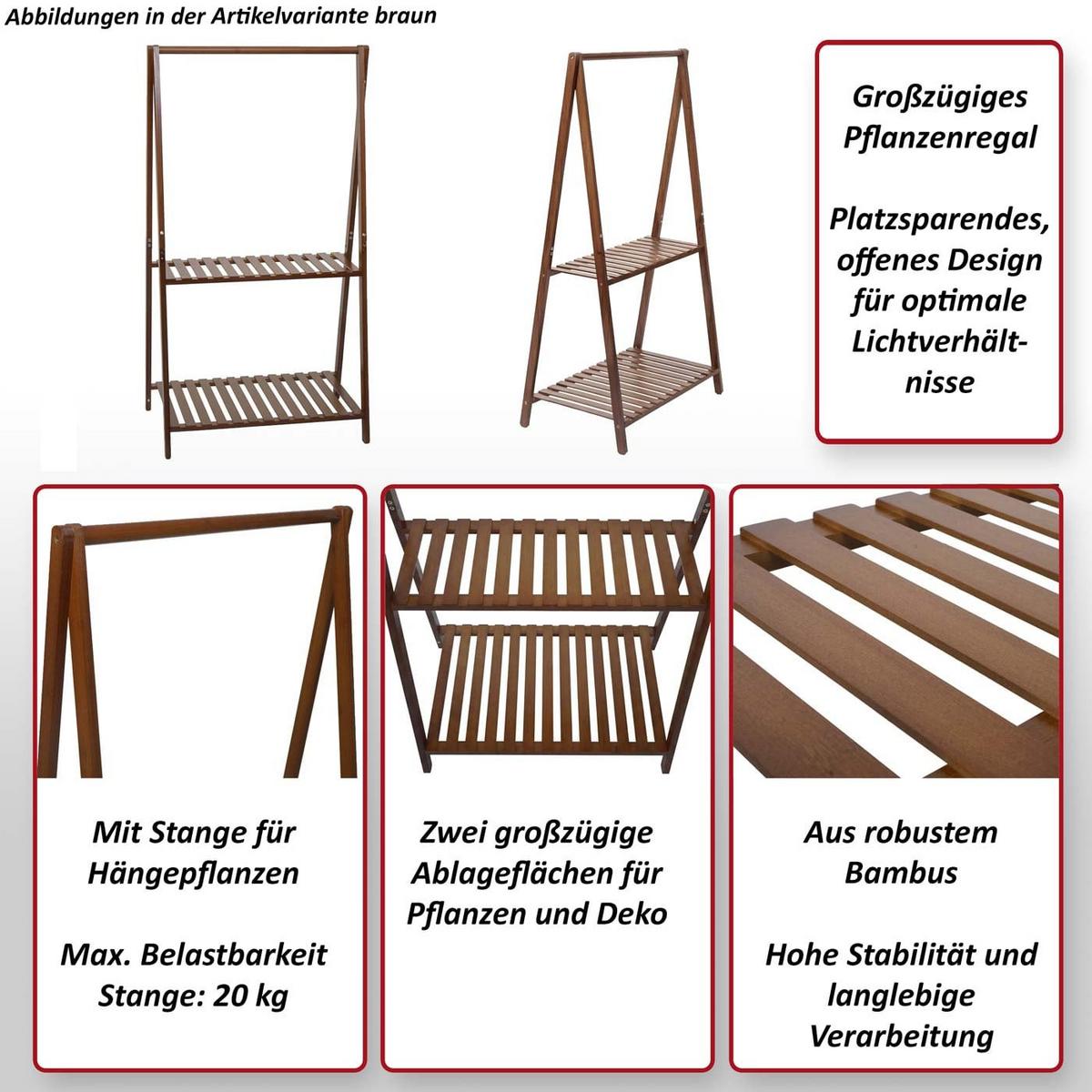 PFLANZENREGAL Beige, Weiß - Beige/Weiß, Holz (70/130/44cm) - MCW
