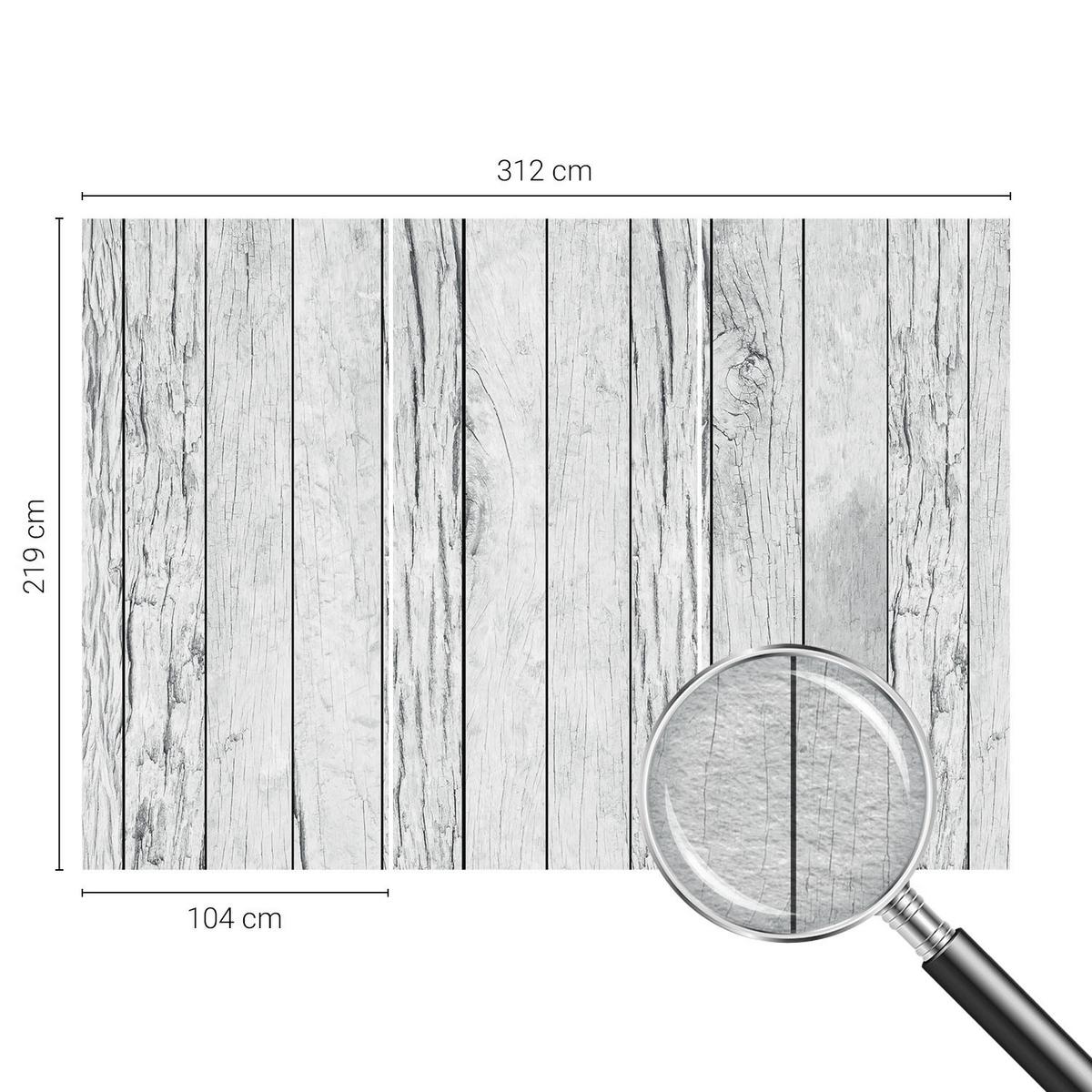 FOTOTAPETE 312x219 cm - Vintage-Flair - Weiß, Textil (312/219cm) - Wallfluent