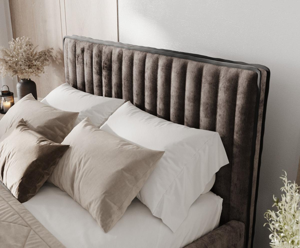 POLSTERBETT Aria 160/200 cm Braun im Lotta Stoff - Naturfarben/Braun, Holz/Holzwerkstoff (160/200cm) - AltaBeds