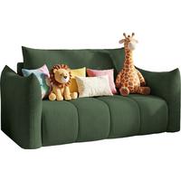 SCHLAFSOFA Lilo mit Bettkasten, Grün Cordstoff 120/86/101 cm - Schwarz/Grün, Kunststoff/Textil (120/86/101cm) - WFL GROUP