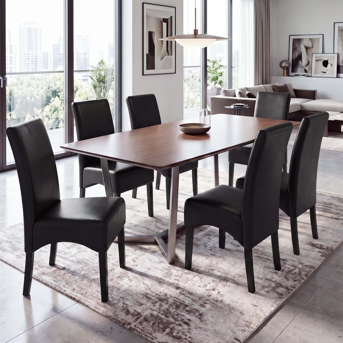 ESSZIMMERSTUHL Schwarz 6er-Set - Schwarz, Holz (44/102/54cm) - MCW