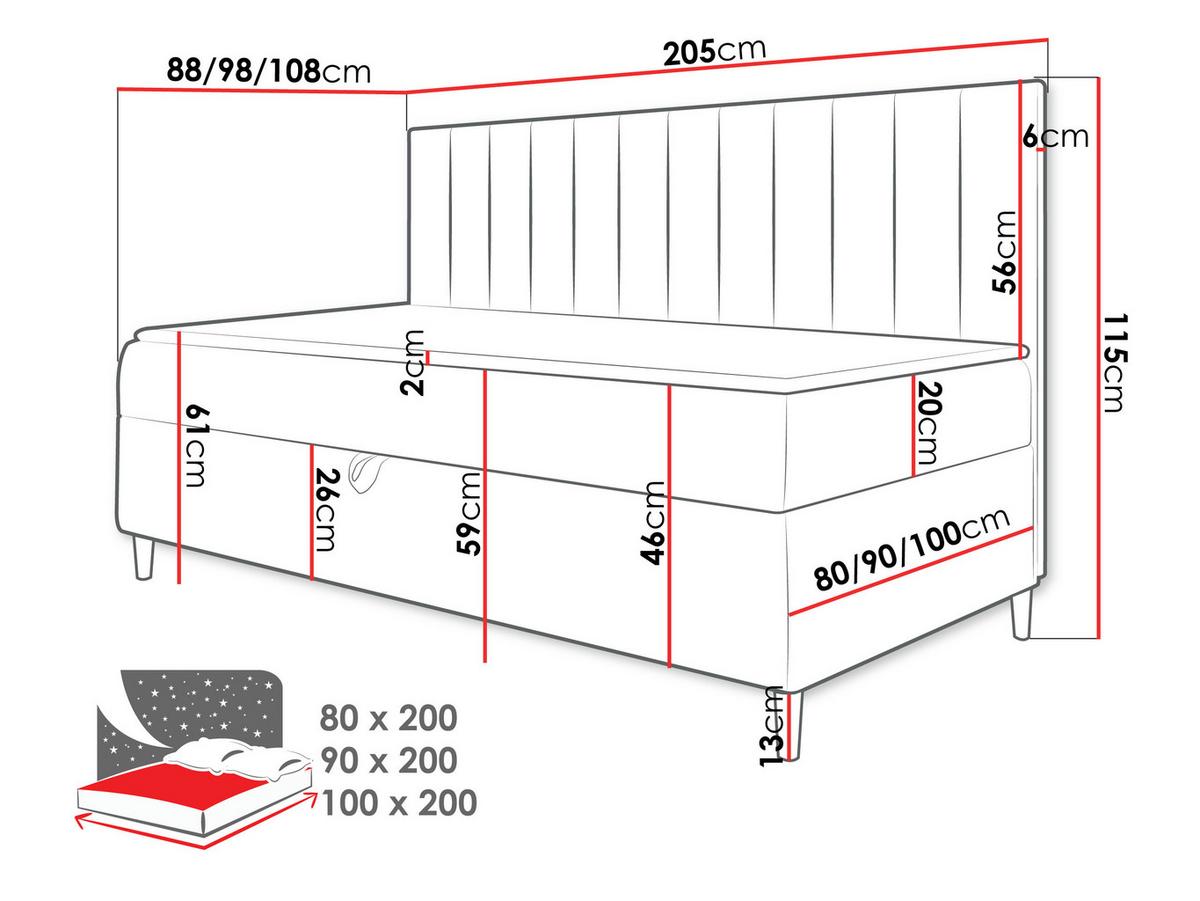 BOXBETT Maja Junior 2 - H3 - Türkis/Weiß, Holz (100/200cm) - MIRJAN24
