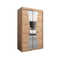 SCHWEBETÜRENSCHRANK 200/120/62 2-türig - Silberfarben/Eiche Artisan, Holz/Kunststoff (120/200/62cm) - MÖBEL KRYSPOL