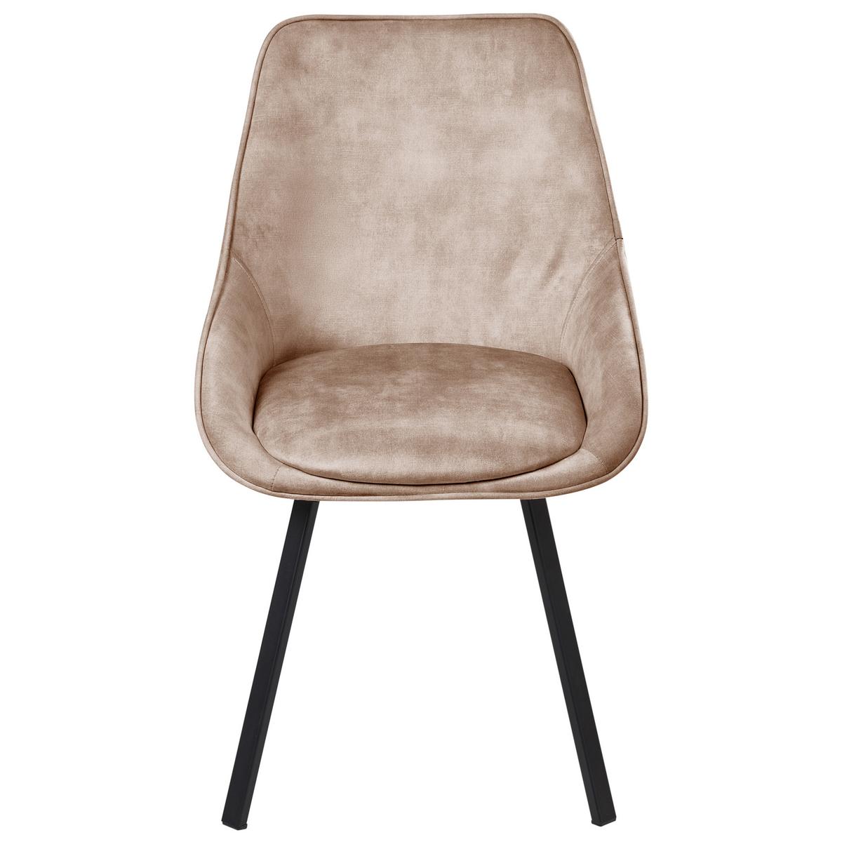 ESSZIMMERSTUHL 2er-Set drehbar Samtstoff Beige Terlton - Beige, Textil (52/89/54cm) - Beliani