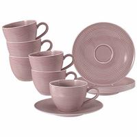 KAFFEETASSEN MIT UNTERTASSEN Beat Color Glaze Altrosa 260 ml 6er Set - Altrosa, Keramik (16.7/8.6/16.7cm) - Seltmann Weiden