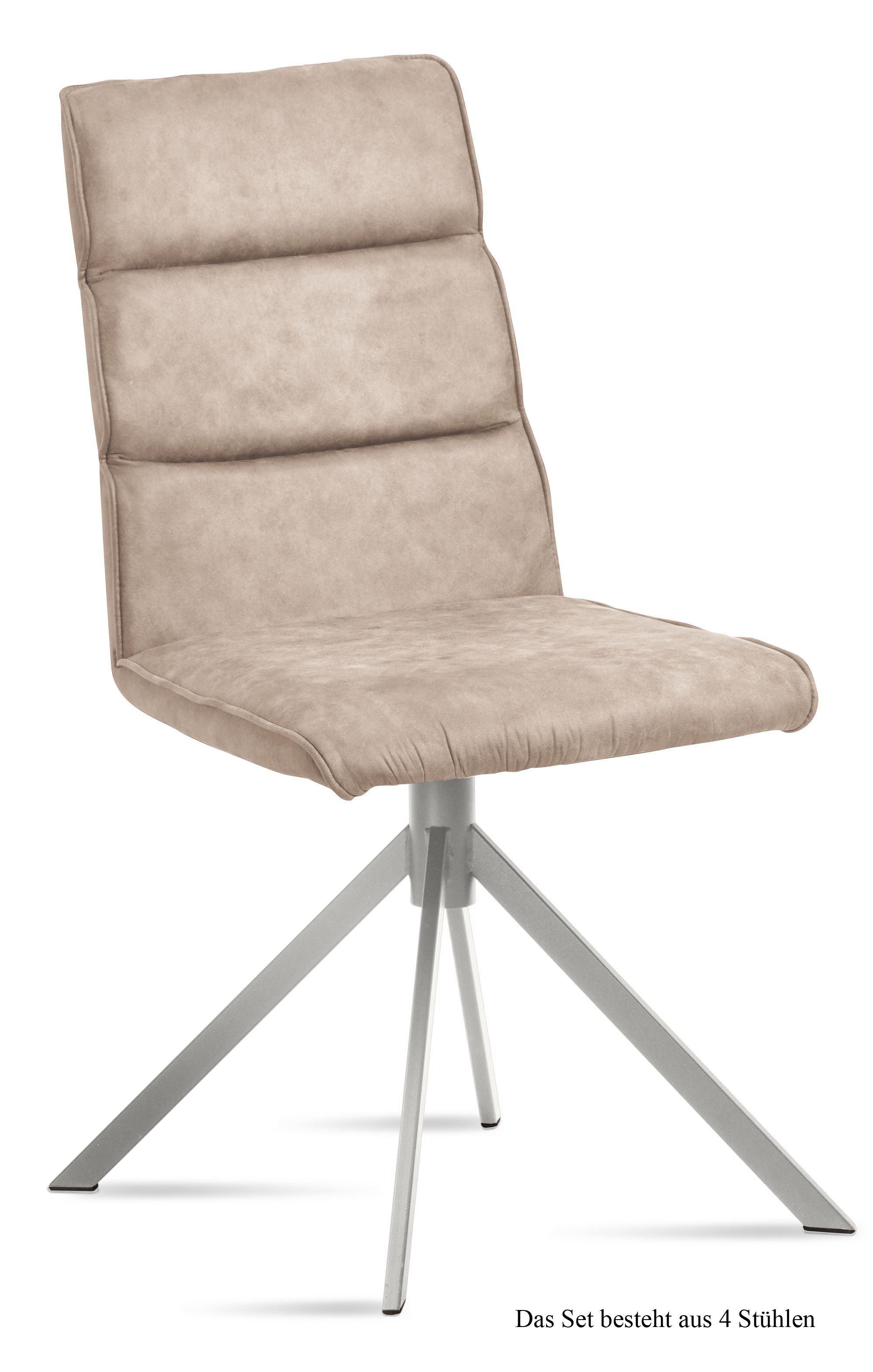 ESSZIMMERSTUHL (4er-Set) Dorkas 47x92x60 Edelstahl/Natur - Edelstahlfarben/Naturfarben, Kunststoff (60/92/47cm) - 58aufmkessel