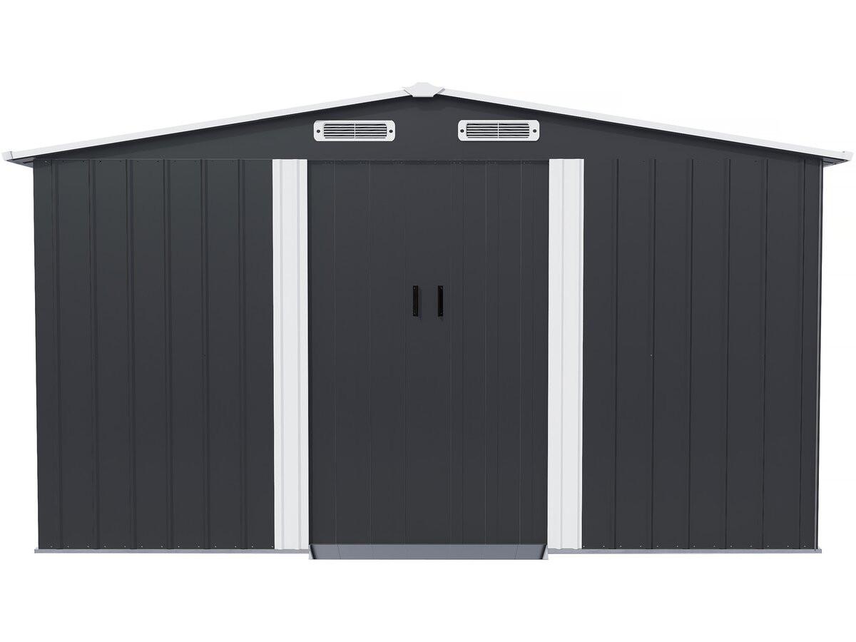 METALL-GARTENHAUS boston Grau - Grau, Metall (390/193/338cm) - Habitat Garten
