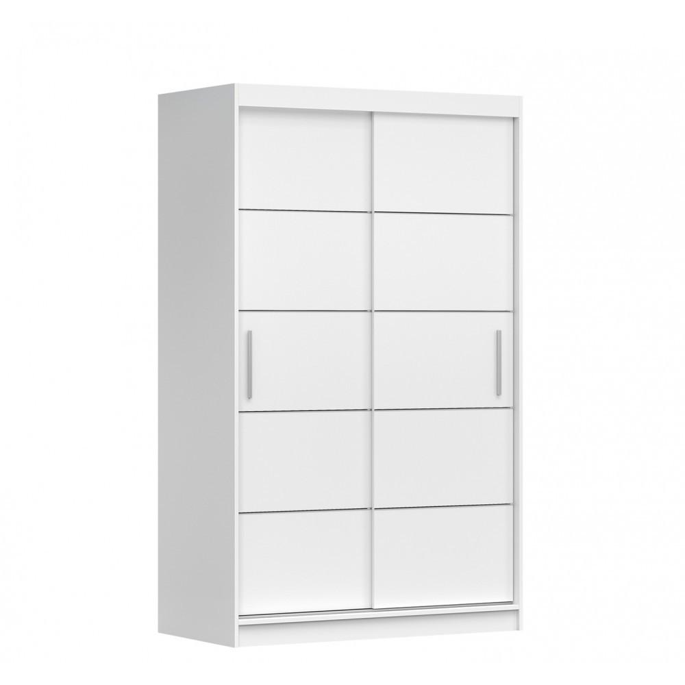 SCHWEBETÜRENSCHRANK Neomi 06 ohne Spiegel Weiß/Weiß 120 cm - Weiß, Holz (120/200/61cm) - imoebel24