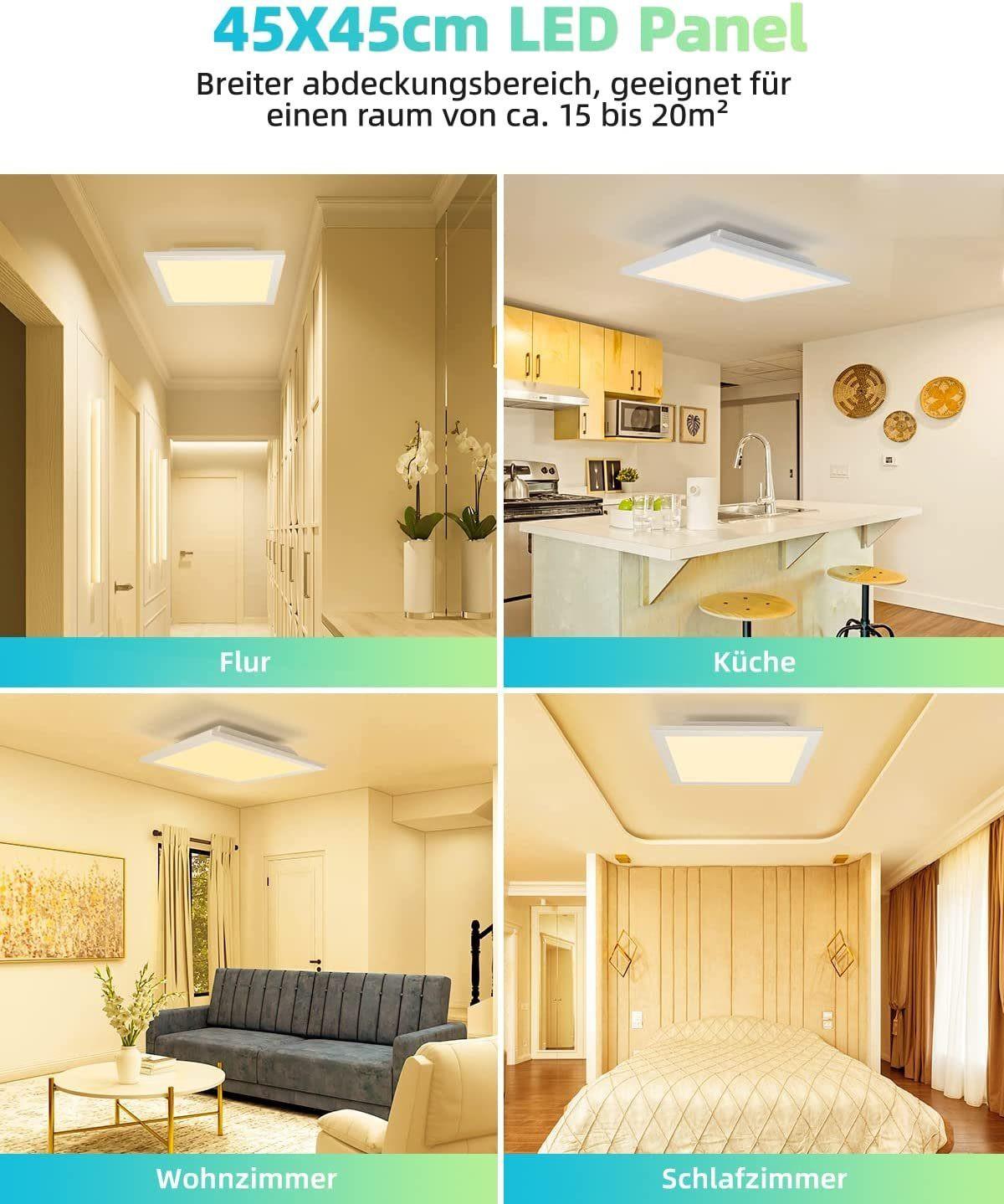 LED-DECKENLEUCHTE Oceana 45/45/1 cm - Weiß, Metall (45/45/1cm) - Nettlife