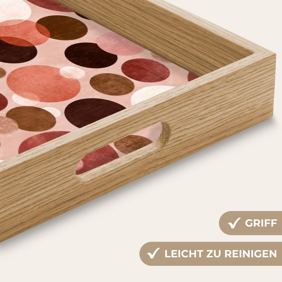 TABLETT Kreise - Modern - Farbenfroh 50x35 cm - Rosa, Holz (50/5/5cm) - OnlyWow