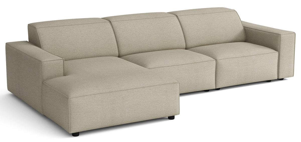ECKSOFA Sellmo 287 cm - Taupe/Schwarz, Kunststoff/Textil (292/166cm) - Selsey