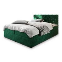 BOXBETT RIVA 200x200 cm mit Matratze und Topper, H2+H3 - Grün - Grün, Holz (200/200cm) - MASSENO