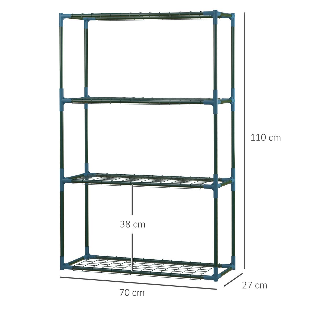 PFLANZENREGAL, Stahl, Grün - Grün, Metall (27/110/70cm) - Outsunny