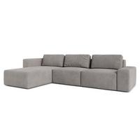 ECKSOFA L Form Arkleton Grau 360/180/93 cm Links Stil & Komfort - Schwarz/Grau, Kunststoff/Textil (180/360cm) - AX Living